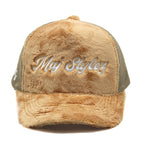 Load image into Gallery viewer, Faux Fur Tan Trucker
